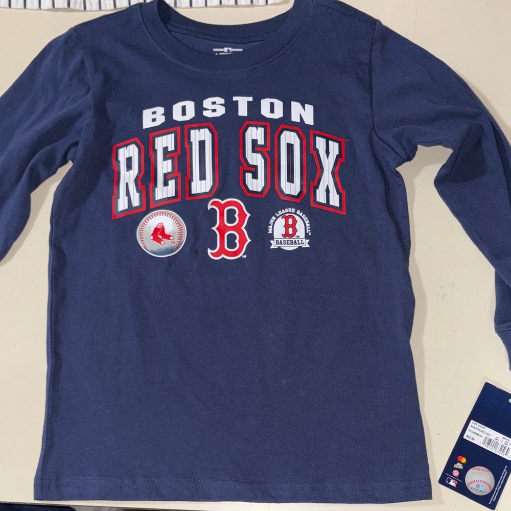 Boston Red Sox Kids Long Sleeve Shirt - Navy